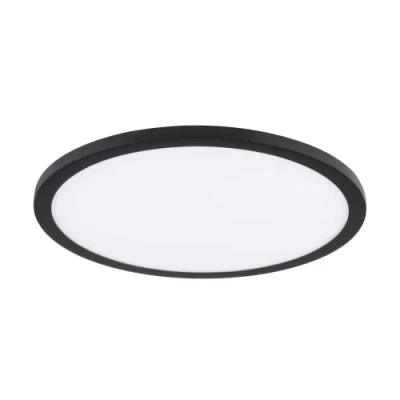 Imagen de Eglo LED foco empotrable Fueva Flex, para taladros universales de aluminio negro, superficie iluminada plástico en blanco, luz empotrada plana, blanco caldo, diámetro 22,5cm