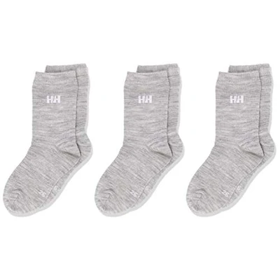 Imagen de Helly Hansen Kids Unisex K Wool Sock Basic 3Pk, Gris Melange, 26 28