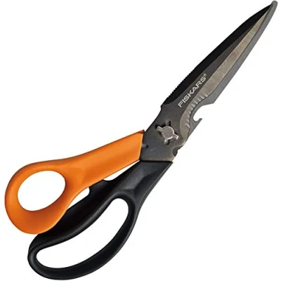 Imagen de Fiskars Cuts + More Tijeras multifunción, Hoja de Acero Inoxidable/Mangos plástico, Negro/Naranja, 3.0x30.5x12.0 cm