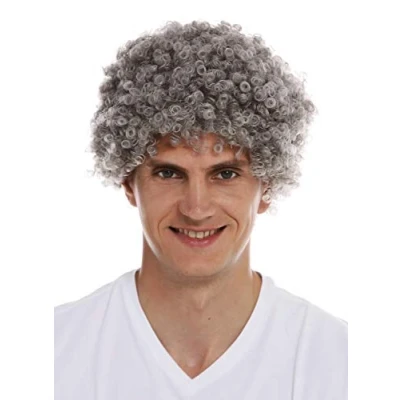 Imagen de WIG ME UP MMAS 9M K686 Peluca para Mujeres Hombres Carnaval Afro rizos Cortos densos Cabello Crespo Gris
