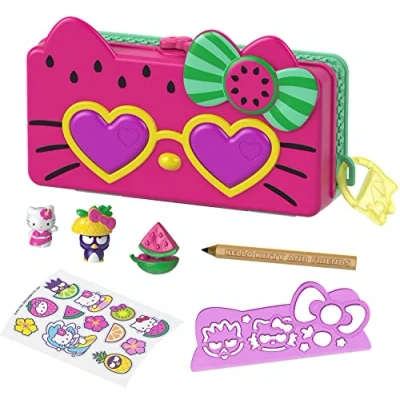Imagen de Hello Kitty Set de juego lápices con diseño sandía muñecos y accesorios juguete (Mattel GVC40)