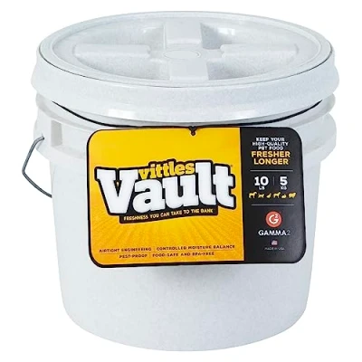 Imagen de Gamma2 Vittles Vault Outback Contenedor hermético para Comida de Mascotas, Blanco, 10 Libras
