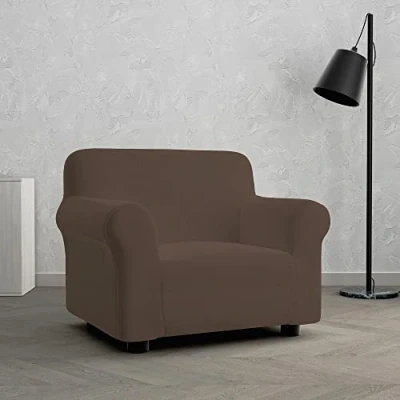 Imagen de Italian Bed Linen Funda Cubre sofà “Dahlia, Marròn 3 plazas