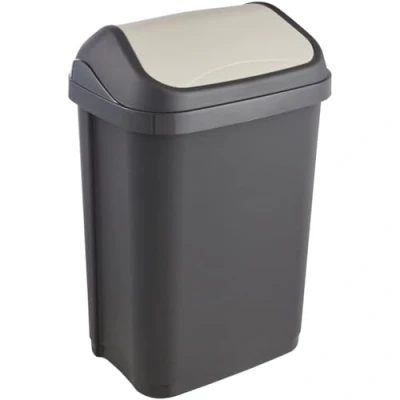 Imagen de keeeper Cubo de Basura con Tapa Basculante, 10 l, Swantje, Gris (Graphite)