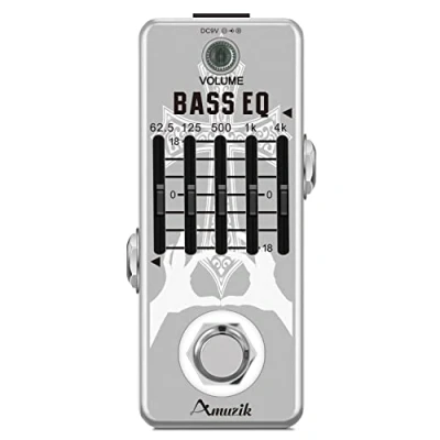 Imagen de Amuzik Ecualizacion Guitarras Bass EQ Pedal Mini Analógico 5 Bandas Ecualizador de Sonido para Guitarra Eléctrica con True Bypass