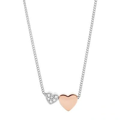 Imagen de Fossil Collar Para Mujer Vintage Motifs, 40.6 Cm Longitud, 5.1 Extensión De Acero Inoxidable Plateado, JF03097998