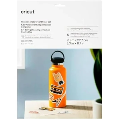 Imagen de Cricut™ Juego de pegatinas holográficas impermeables imprimibles, A4 (5 unidades)