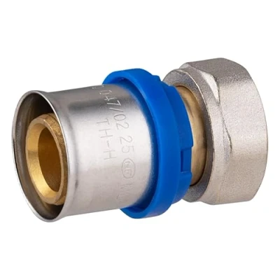 Imagen de Racor multicapa hembra con tuerca giratoria Ø25 3/4 para prensar Conexión resistente y duradera Ideal instalaciones de fontanería Fácil instalar ajuste seguro QUICK PLOMBERIE