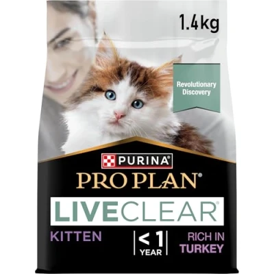 Imagen de Pro Plan LIVECLEAR Kitten, Comida para Gatos Seca, Rica en Pavo, 6 Unidades (6 x 1,4 kg)