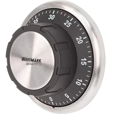 Imagen de Westmark Temporizador de cocina, Mecánico, Magnético, 1 60 minutos, Acero inoxidable/plástico, Redondo, Antracita/plata, 10922260