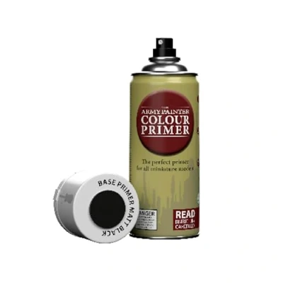 Imagen de The Army Painter, Colour Primer Matt Black, 400 ml Pintura Modelismo Spray Negro Imprimacion Plastico Miniaturas para Warhammer Figuras y D&amp;D Miniatures