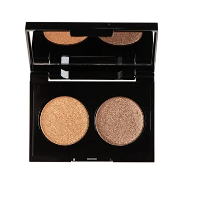 Imagen de KORRES Duo Eyeshadow paleta Volcanic Minerals Velvet Golden Amber 28, de sombras ojos para un resultado color intenso, vegano, 3 g