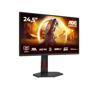 Imagen de AOC Gaming Q25G4SR Monitor Quad HD de 255 Pulgadas, 300 Hz, 1 ms, FreeSync. Premium, G Sync, HDR400 (2560 x 1440, 2 HDMI 2.1, DisplayPort 1.4), Negro Rojo