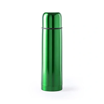 Imagen de Termo de café para llevar Botella térmica medio litro en acero inoxidable con doble pared. bebidas calientes o frias tapón seguridad/taza (Verde)