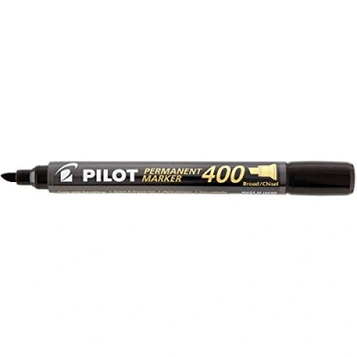 Imagen de Pilot SCA 400 B Pack de 12 marcadores permanentes, punta biselada, color negro
