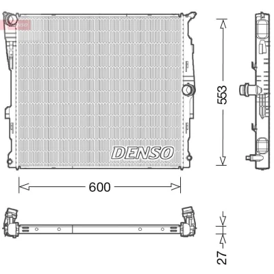 Imagen de DENSO DRM05008 Radiador, refrigeración del motor 600 575 27 BMW: X3