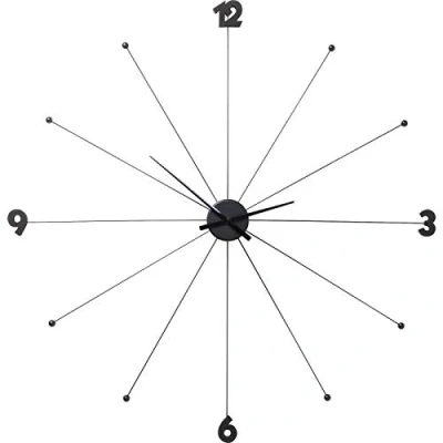 Imagen de Kare Design reloj de pared Like Umbrella, negro, 100cm diámetro, reloj, marco aluminio, redondo, 100x100x6 cm (H/W/D)