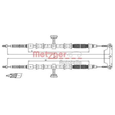 Imagen de METZGER 11.5944 Cable de Freno Mano posterior 1630/1454 Discos COFLE