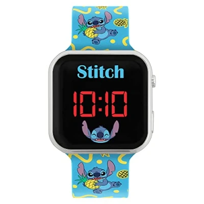 Imagen de Disney Reloj digital unisex de cuarzo para niños con Correa plástico LAS4038, azul,