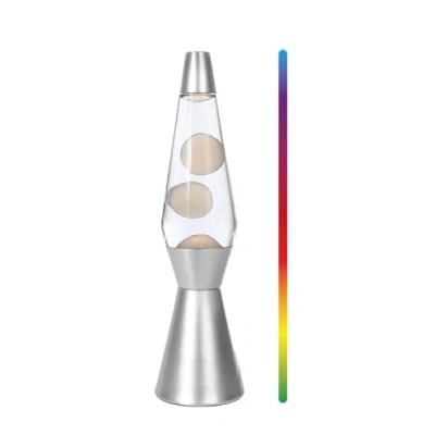 Imagen de I TOTAL Lámpara DE lava LED con calentador cera, sin bombilla (BASE PLATEADA CAMBIA COLOR 36CM)