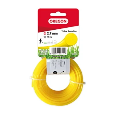 Imagen de Oregon 69 380 y Línea Redonda Amarilla/Alambre para Cortadoras de Hierba Desbrozadoras, 2,7 mm x 15 m