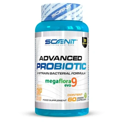 Imagen de Probioticos y Prebioticos Intestinales Advanced Probiotic Megaflora 9 evo 2 Mil Millones UFC Cepas Bacterianas supervivencia superior Lactobacillus, Bifidobacterium 60 cápsulas veganas