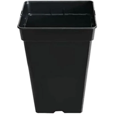 Imagen de GROWMANIA Pack 10 Macetas Cuadrada para Plantas Negra 18L Diez Maceteros de Plástico Flores 30x30x31 cm Base 22x22