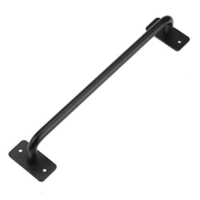 Imagen de Puerta de Hierro Manija Granero Corredera Tirador Metal Negra Retro Armario Mango Largo Estilo Campo Americano(L)