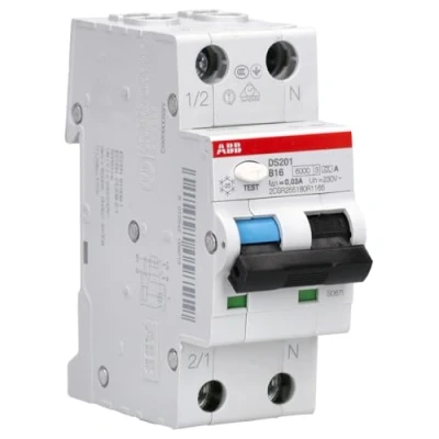 Imagen de ABB Interruptor FI/LS DS201A B16/0,03 6 kA 1P+N tipo A B16 30 mA