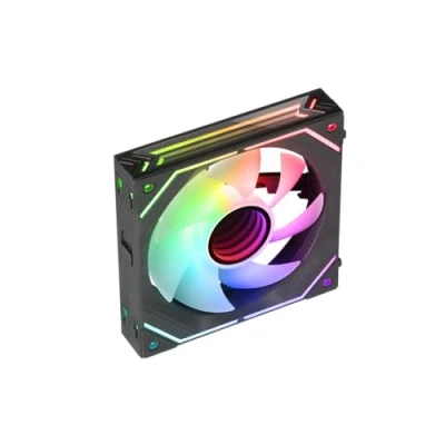 Imagen de VENTILADOR INTERNO ARG DINAMICO MARS GAMING MF LINKFINITY BLACK MODULARES PWM 120mm 360º Y MARCO ILUMINADO ARGB