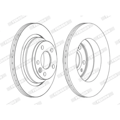 Imagen de FERODO PREMIER DDF1698C Disco de freno 314 22 5 ventilado revestido sin tornillos VOLKSWAGEN: Touareg I, Transporter Bus, Multivan (7HM