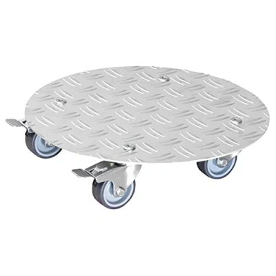 Imagen de WAGNER Soporte con ruedas para plantas ALASKA Ø 30 x 7,5 cm I Carro exterior+interior Base de Aluminio flores 2 frenos Carga max. 150 kg Fabricado en Alemania 20700501