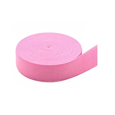 Imagen de Simpleelove Cinta elástica de costura colorida, 5 m largo, 25 mm ancho, bandas elásticas (rosa)