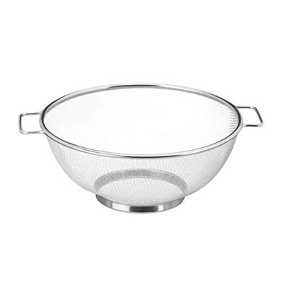 Imagen de Relaxdays, Plateado, Colador, Escurridor con malla fina, Asas y base redonda, Apto para lavavajillas, Pasta, 26 cm Ø, Acero inoxidable