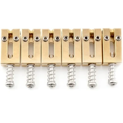 Imagen de Musiclily Ultra 10,5mm Moderno Latón Roller Selletas de Puente para Guitarra Eléctrica tipo Strat Tele, Color Original(Set 6)
