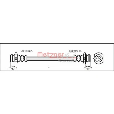 Imagen de METZGER 4110041 Latiguillos de Freno 102 M12 x 1 BMW: 5 Berlina, 7, 8