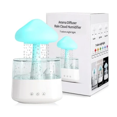 Imagen de Humidificador de aire 450 ml, para habitación infantil, sin BPA, apagado automático, fácil limpiar oficina, planta (blanco)
