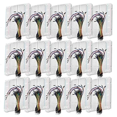 Imagen de AZDelivery 5 x Breadboard Kit 3 65 Jumper Wire Cables de Puente Pines Macho a y Mini con 400 Compatible Arduino Raspberry Pi E Book Incluido!