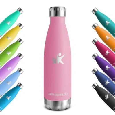 Imagen de KollyKolla Botella Termica, 500ml, Agua Acero Inoxidable, Termo Sin BPA, Cantimplora Termica Reutilizable, Water Bottle con Pared Doble Aislamiento, para Niños, Adultos, Deporte, Oficina