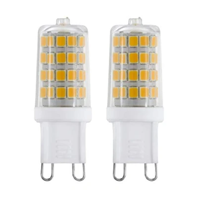 Imagen de EGLO Juego de 2 lámparas LED G9 con casquillo, bombillas enchufables, 3 V cada una (corresponde a 30 V), 320 lúmenes, luz blanca neutra, 4000k, patilla la bombilla Ø 1,6 cm