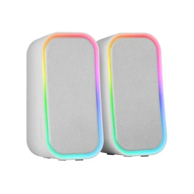 Imagen de Altavoces Gaming Rgb 20w Mars Ms om, Bluetooth 5.3 + Aux in, Caja Control Volumen, Blanco