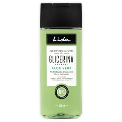 Imagen de Lida Jabón Líquido 100% Natural de Glicerina y Aloe Vera Gel Ducha Baño Limpia e Hidrata en Profundidad todo Tipo Pieles Elaboración Tradicional 600 ml