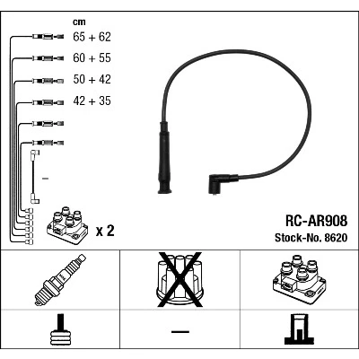 Imagen de NGK 8620 Juego de Cables Encendido 8
