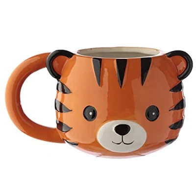 Imagen de Puckator Mug en Céramique Animal Jungle &amp; Zoo Adoramals Tête de Tigre Tazas Desayuno, Cerámica, Multicolor, único