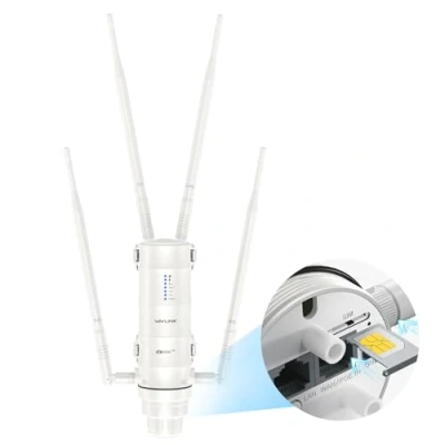 Imagen de Repetidor WiFi Largo Alcance Exterior Potente 4G LTE Amplificador Señal, Antena Extender Wavlink AC1200 Outdoor PoE Punto de Acceso Ideal para Grandes Espacios Remotos