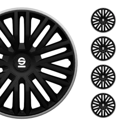 Imagen de SPARCO Bergamo SPC1685BKGR Tapacubos 16in negro, gris
