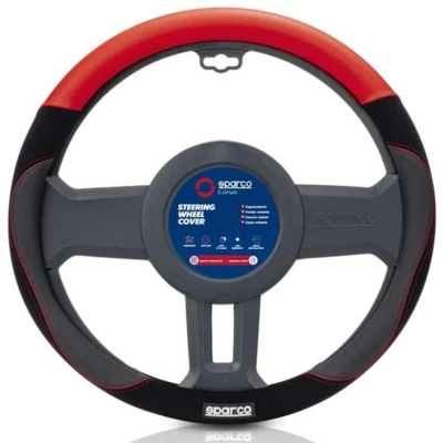 Imagen de SPARCO S122 SPCS122RS Funda cubierta para el volante Rojo, negro 37 38cm PVC, cuero elástico norauto, oscaro, mister auto