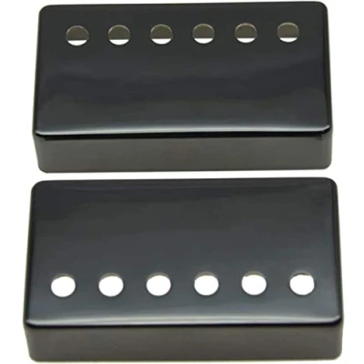 Imagen de Dopro Juego de 2 cubiertas metal Humbucker para pastilla guitarra latón, 50 mm/52 mm, espaciado postes Epi Les Paul Blacklack