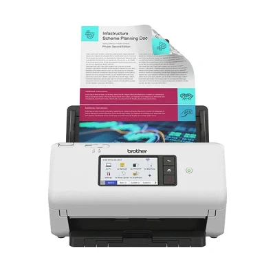 Imagen de Escáner Brother ADS4700W, 600 x ppp, 40 ppm, Wi Fi, Hasta 80 páginas, Táctil, Negro y blanco