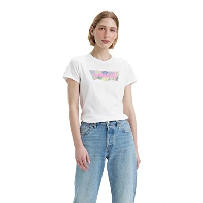 Imagen de Levi&#039;s The Perfect Tee Camiseta, 501 Quilt Bw Fill Bright White, XS Mujer